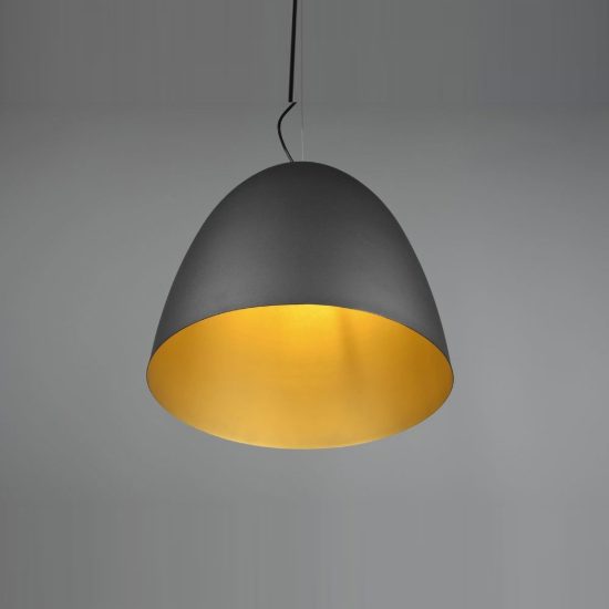 Lampadario a sospensione grande per cucina moderno a cupola nero oro