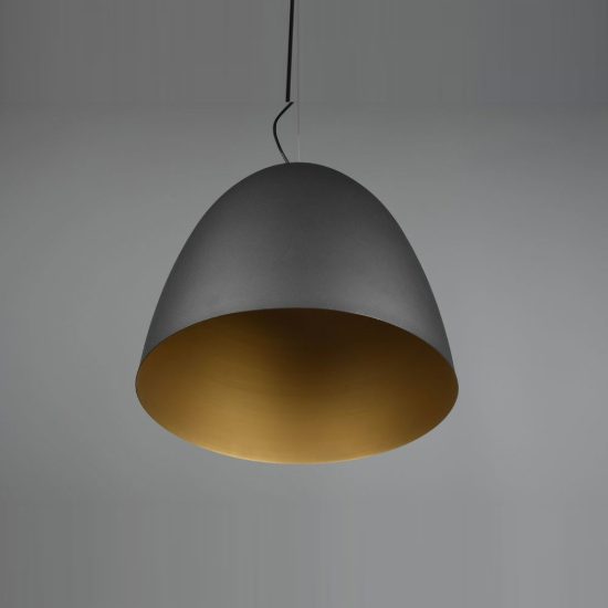 Lampadario a sospensione grande per cucina moderno a cupola nero oro