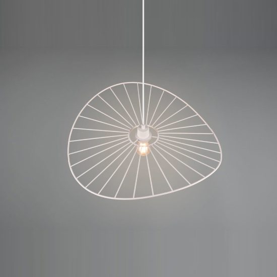 Lampadario a sospensione per sala da pranzo moderno in metallo bianco opaco