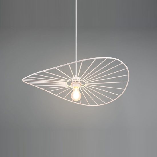 Lampadario a sospensione per sala da pranzo moderno in metallo bianco opaco