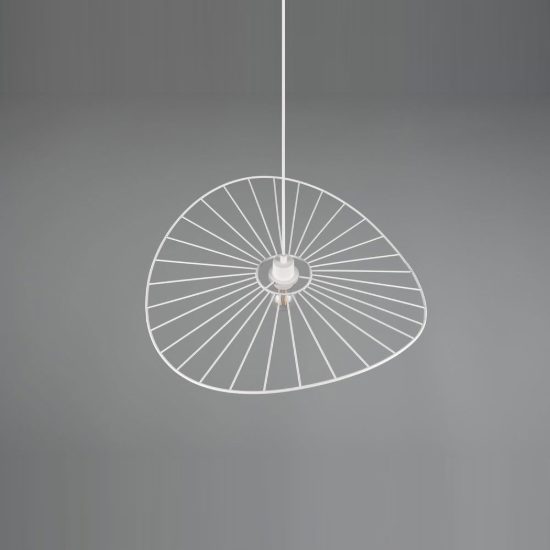 Lampadario a sospensione per sala da pranzo moderno in metallo bianco opaco