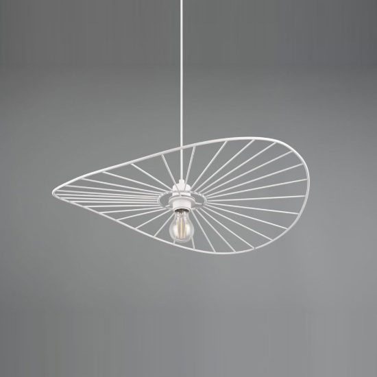 Lampadario a sospensione per sala da pranzo moderno in metallo bianco opaco