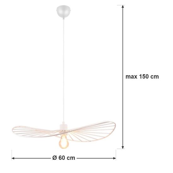 Lampadario a sospensione per sala da pranzo moderno in metallo bianco opaco