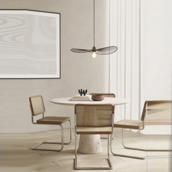 Lampadario a sospensione per sala da pranzo moderno in metallo nero opaco