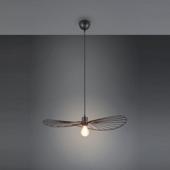 Lampadario a sospensione per sala da pranzo moderno in metallo nero opaco