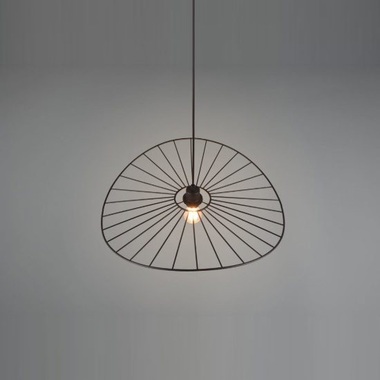 Lampadario a sospensione per sala da pranzo moderno in metallo nero opaco