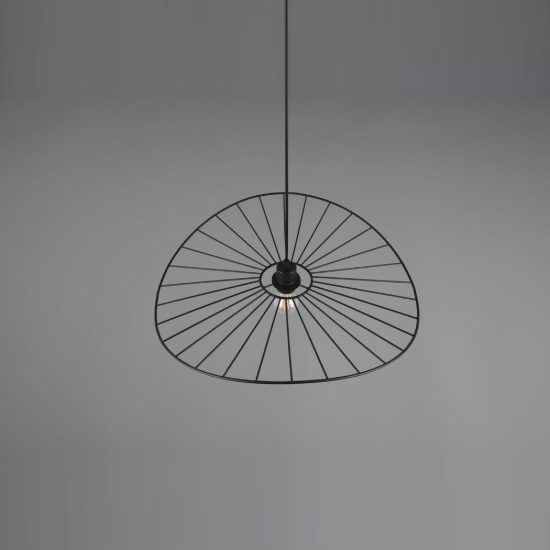 Lampadario a sospensione per sala da pranzo moderno in metallo nero opaco