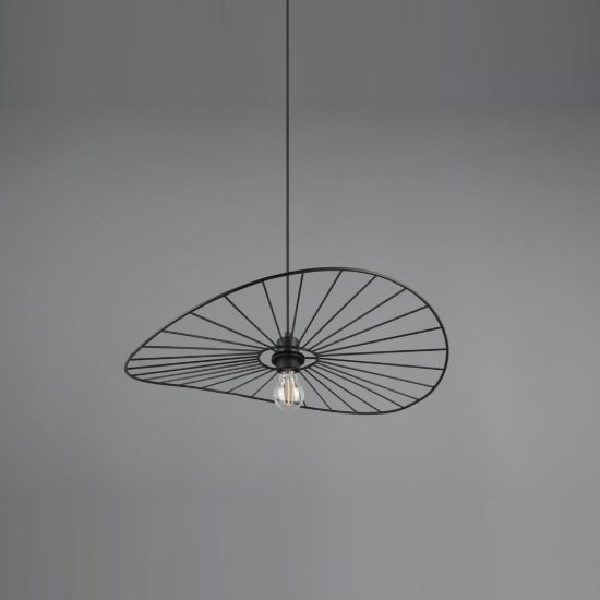 Lampadario a sospensione per sala da pranzo moderno in metallo nero opaco