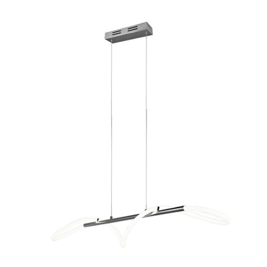 Lampadario a sospensione led 28w 4000k per soggiorno moderno a tubo flessibile cromo
