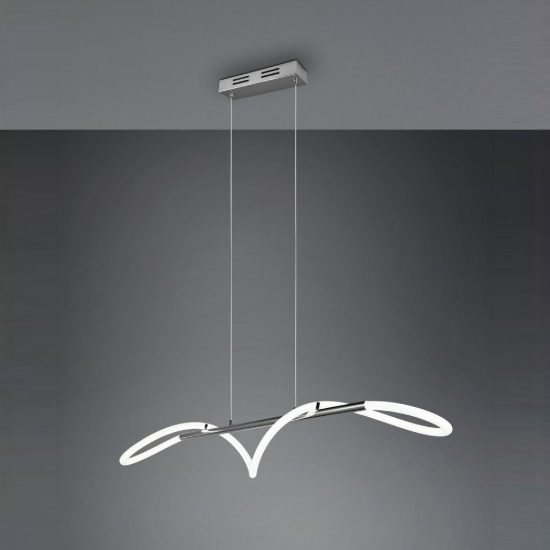 Lampadario a sospensione led 28w 4000k per soggiorno moderno a tubo flessibile cromo