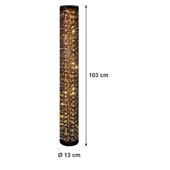 Piantana led 8w 3000k per soggiorno moderna in tessuto forato nero oro