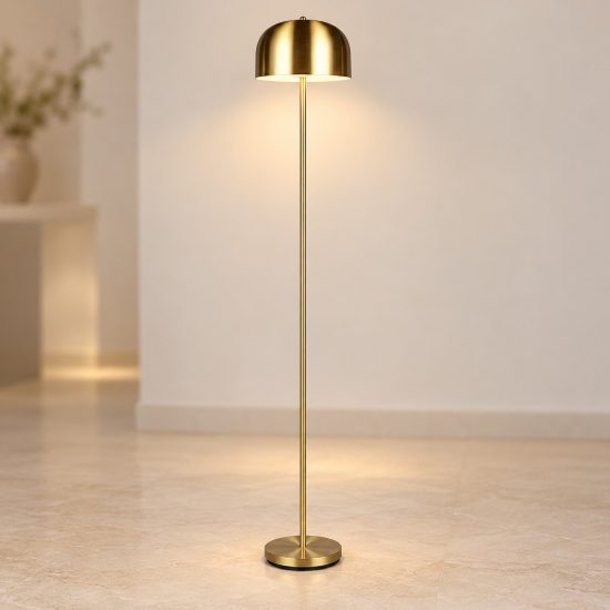 Lampada da terra ricaricabile led 2,5w 3000k touch per soggiorno moderna ottone satinato