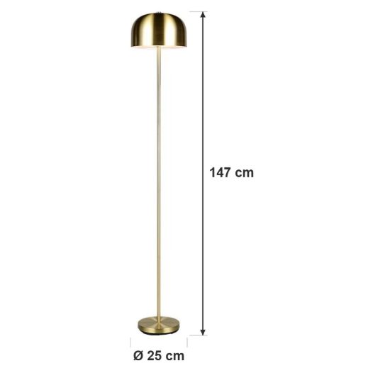 Lampada da terra ricaricabile led 2,5w 3000k touch per soggiorno moderna ottone satinato