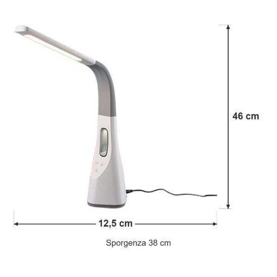 Lampada da scrivania led 5w 3000k 4000k 5000k con ventilatore ricarica usb bianca
