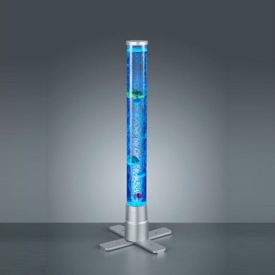 Lampada da tavolo led rgb per cameretta con pesciolini galleggianti titanio