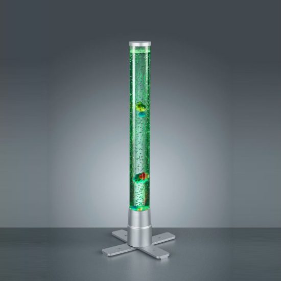 Lampada da tavolo led rgb per cameretta con pesciolini galleggianti titanio