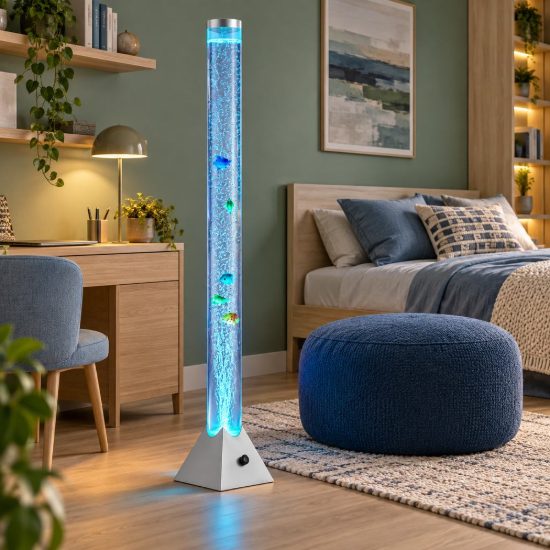 Piantana led rgb per cameretta decorativa con bolle luce colorata titanio