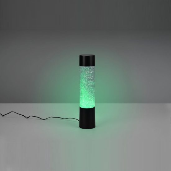 Abat-jour led 0,9w rgb per comodino design a colonna d'acqua con glitter nero