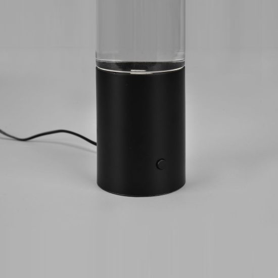 Abat-jour led 0,9w rgb per comodino design a colonna d'acqua con glitter nero