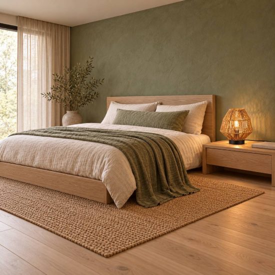 Abat-jour per comodino moderno in carta effetto rattan naturale