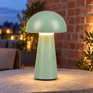 Lampada da tavolino ricaricabile da esterno led 2w 3000k touch ip44 moderna verde pistacchio