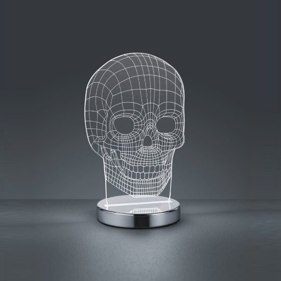 Lampada da tavolo led 7w 3000k 4000k 6500k per cameretta a forma di teschio cromo