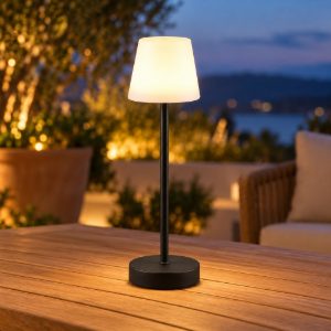 Lampada da tavolo ricaricabile da esterno led 2,2w cct 2700k 6500k touch ip44 moderna nera