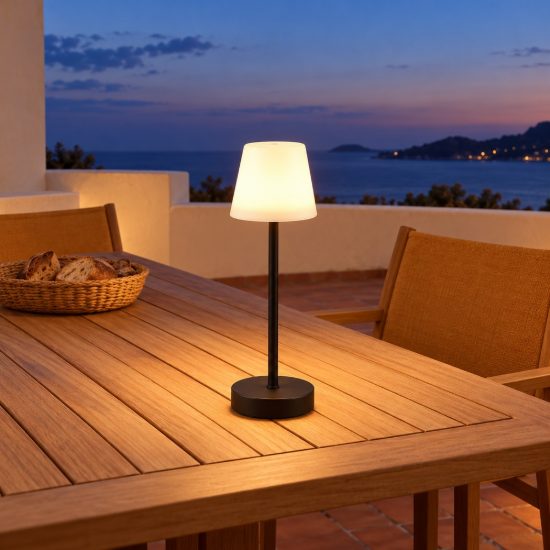 Lampada da tavolo ricaricabile da esterno led 2,2w cct 2700k 6500k touch ip44 moderna nera