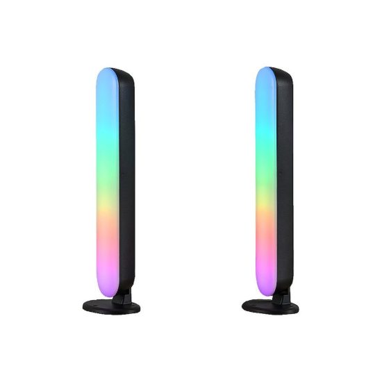 Set di 2 lampade da tavolo gaming led 5w rgb con telecomando controllo del suono nere