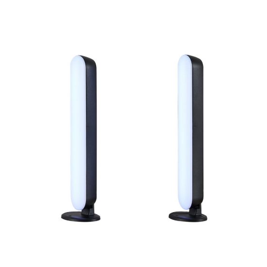 Set di 2 lampade da tavolo gaming led 5w rgb con telecomando controllo del suono nere