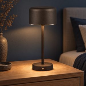 Abat-jour ricaricabile led 1,5w 3000k touch per comodino moderno nero