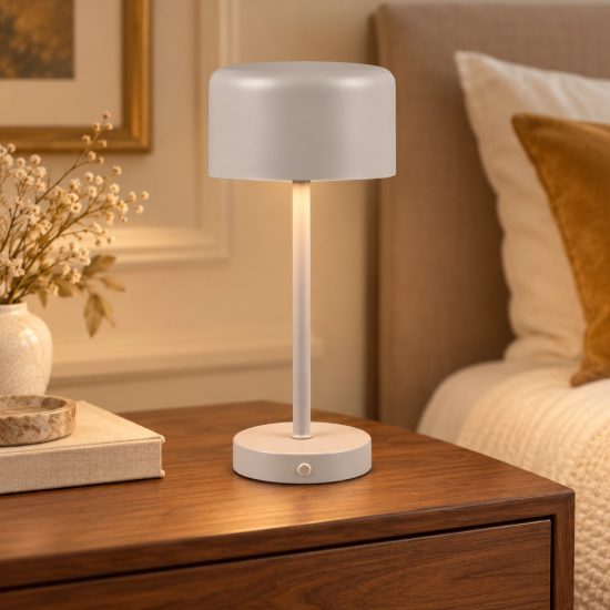Abat-jour ricaricabile led 1,5w 3000k touch per comodino moderno grigio