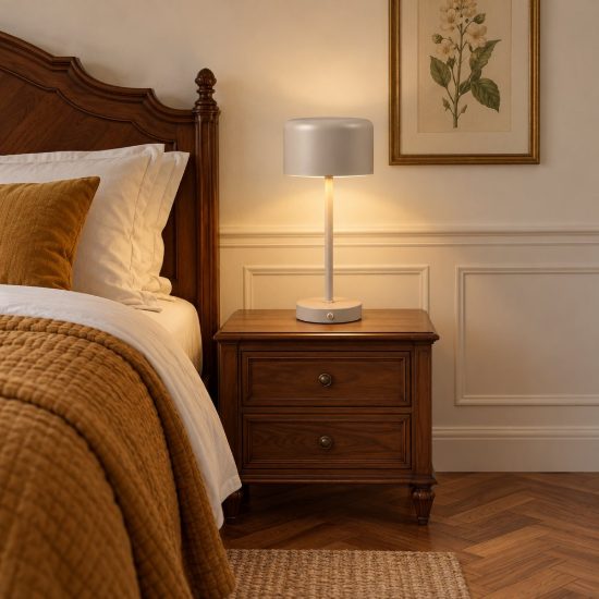 Abat-jour ricaricabile led 1,5w 3000k touch per comodino moderno grigio
