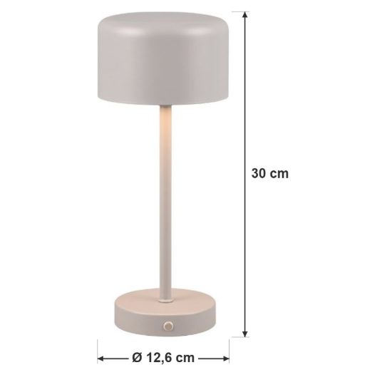 Abat-jour ricaricabile led 1,5w 3000k touch per comodino moderno grigio