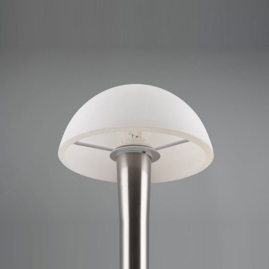 Abat-jour touch per comodino moderno nichel opaco con vetro bianco satinato