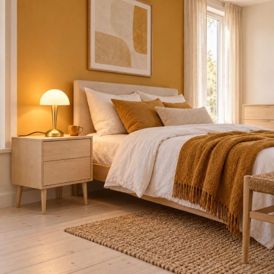 Abat-jour touch per comodino moderno ottone satinato con vetro bianco satinato
