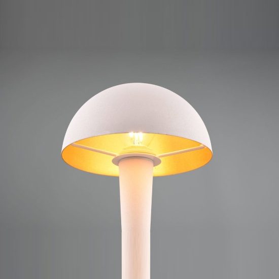 Abat-jour touch per comodino moderno bianco opaco con paralume in metallo