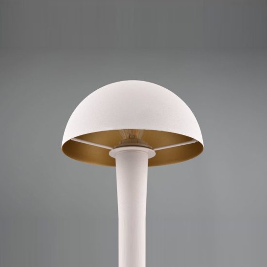 Abat-jour touch per comodino moderno bianco opaco con paralume in metallo