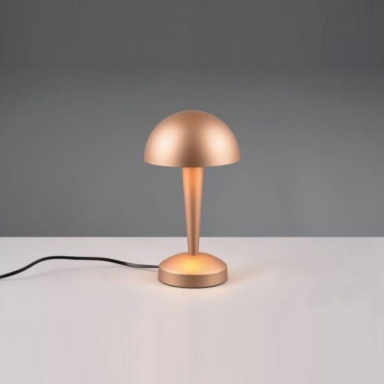 Abat-jour touch per comodino moderno caffe oro con paralume in metallo