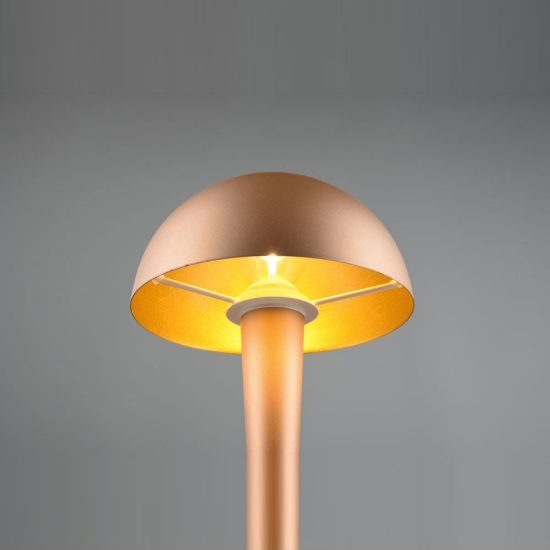 Abat-jour touch per comodino moderno caffe oro con paralume in metallo