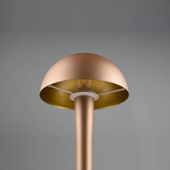Abat-jour touch per comodino moderno caffe oro con paralume in metallo
