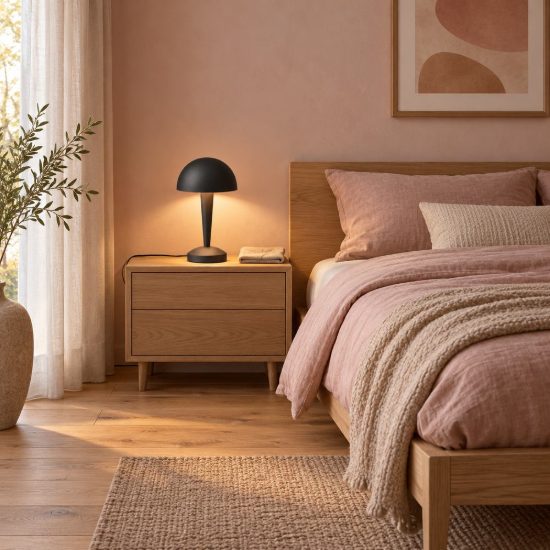 Abat-jour touch per comodino moderno nero oro con paralume in metallo
