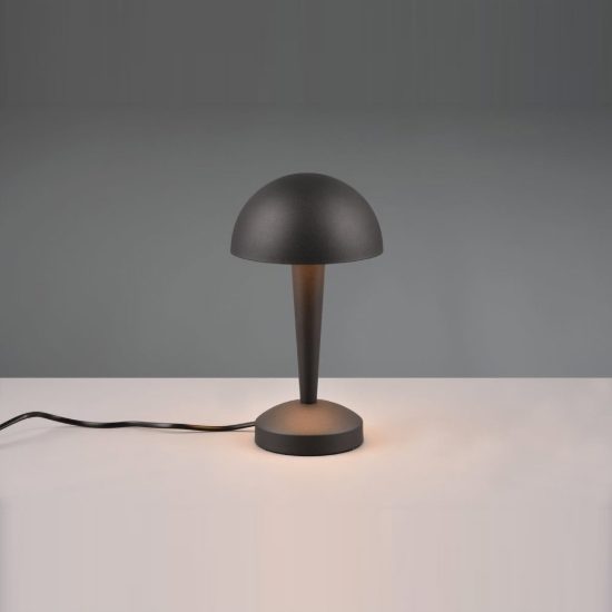 Abat-jour touch per comodino moderno nero oro con paralume in metallo