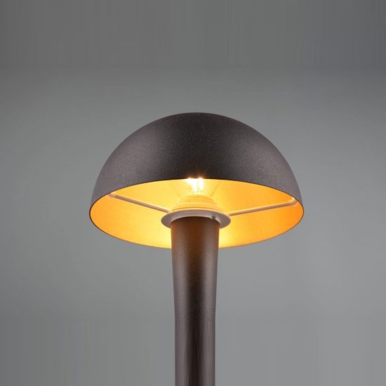 Abat-jour touch per comodino moderno nero oro con paralume in metallo