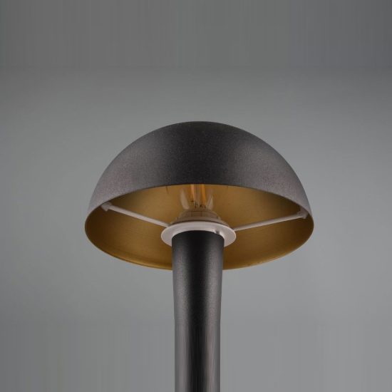 Abat-jour touch per comodino moderno nero oro con paralume in metallo