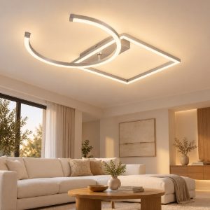 Plafoniera led 23,5w 4000k per soggiorno moderna ad anello orientabile alluminio spazzolato