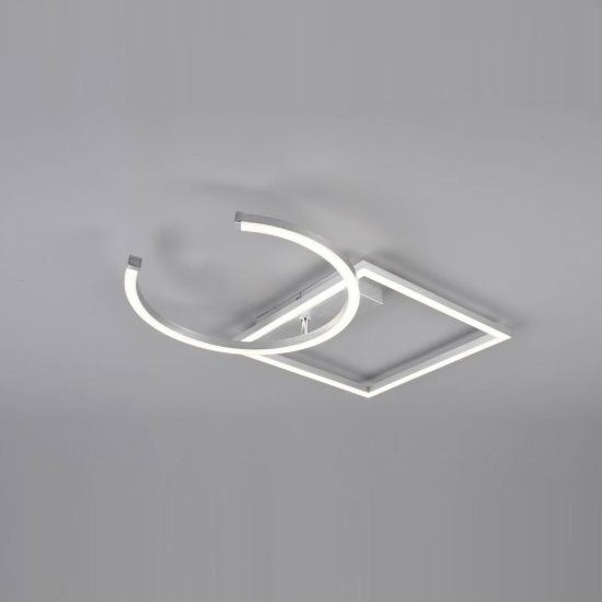 Plafoniera led 23,5w 4000k per soggiorno moderna ad anello orientabile alluminio spazzolato
