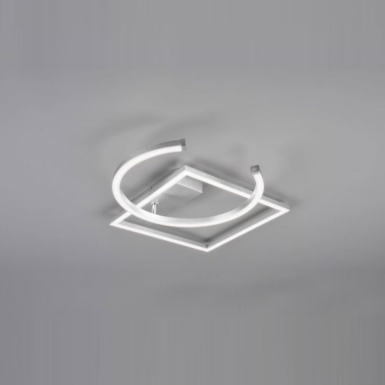Plafoniera led 23,5w 4000k per soggiorno moderna ad anello orientabile alluminio spazzolato