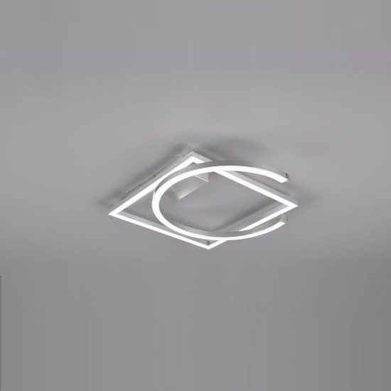 Plafoniera led 23,5w 4000k per soggiorno moderna ad anello orientabile alluminio spazzolato