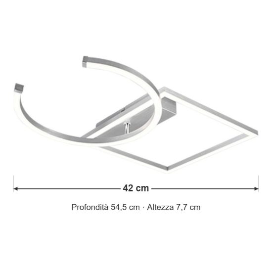 Plafoniera led 23,5w 4000k per soggiorno moderna ad anello orientabile alluminio spazzolato